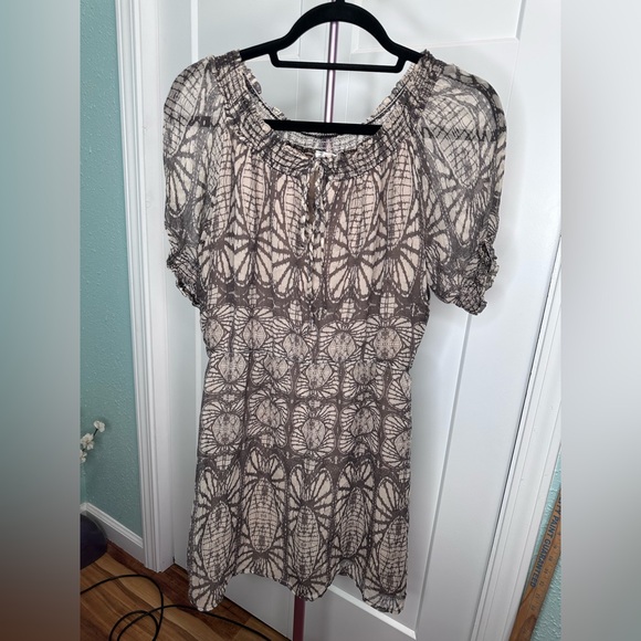 GLAM Medium butterfly print dress 100% silk made in usa - Picture 2 of 6